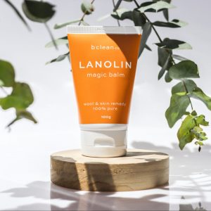 lanolin magic balm with leaves behind